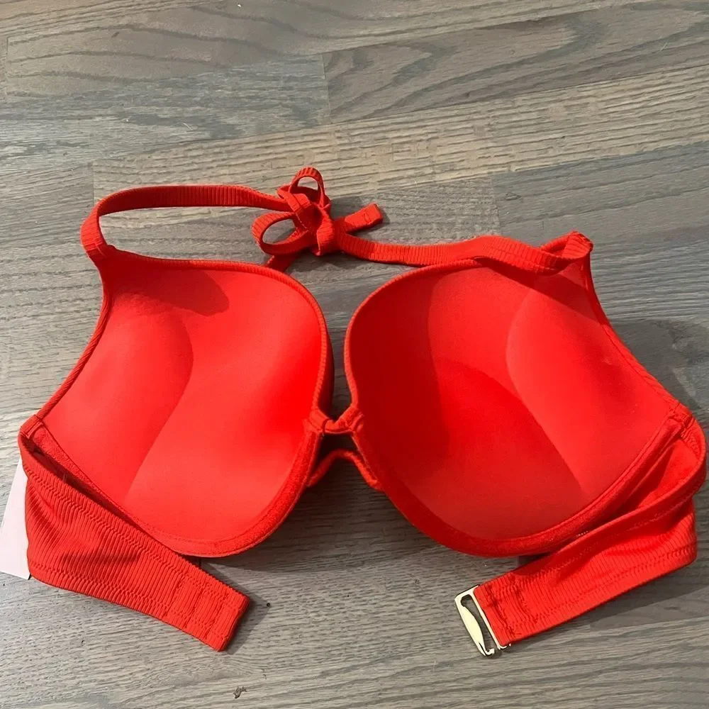 Victorias Secret Swim Bombshell Add-2-Cups Push Up Bikini Top Flame